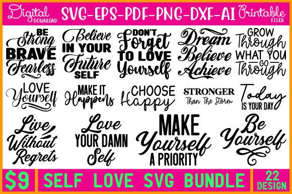 Download SELF LOVE SVG BUNDLE - Love svg bundle Collection